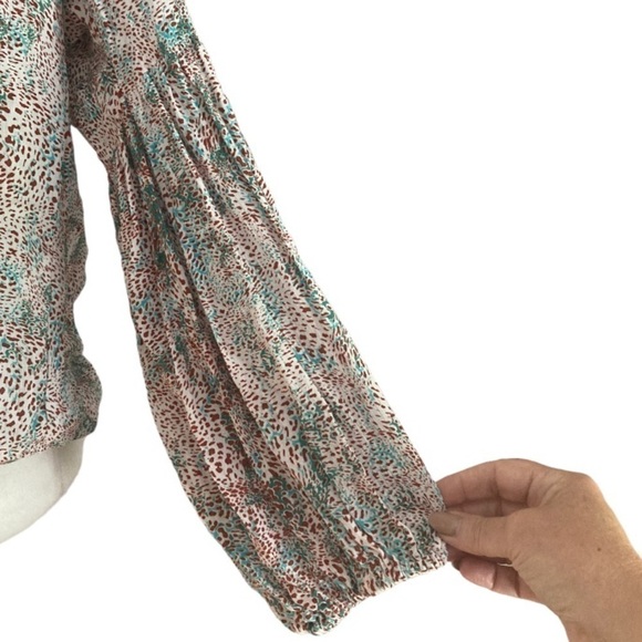 Poupette St. Barth Print Boho Top Blouse - Picture 9 of 13